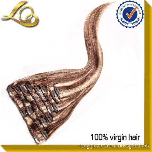 Wholesale Cheap 7A Grade Double Drawn 100% Brazilian Virgin Remy Human Hair Grey Color Clip in Hair Extension